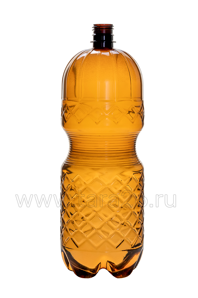 Бутылка ПЭТ 2 л. коричневая с крышкой  в упаковке по 50 шт.