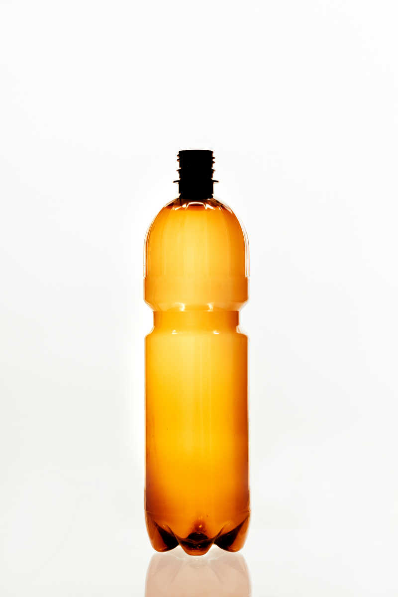 Бутылка ПЭТ 1 л коричневая с крышкой, в упаковке по 50 шт.