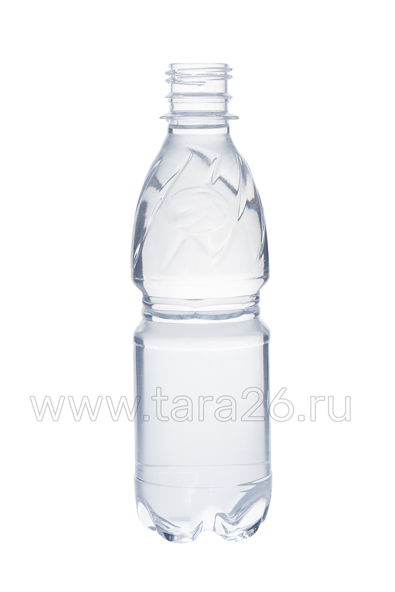 Бутылка ПЭТ 0,33 л с крышкой  бесцветная в упаковке по 100 шт.