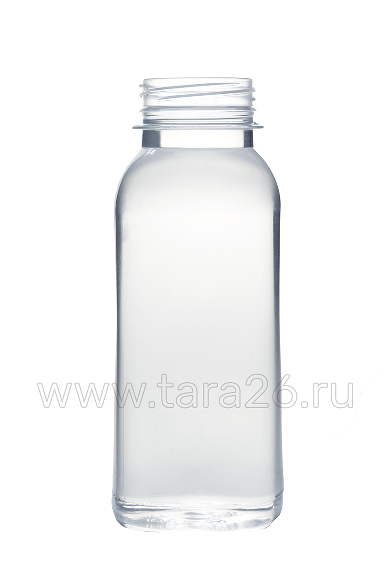 Бутылка  квадратная 300 мл., горло 38 мм.( упаковка по 100 шт.)